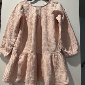 H&M Pink  muslin with heart Long Sleeve Dress